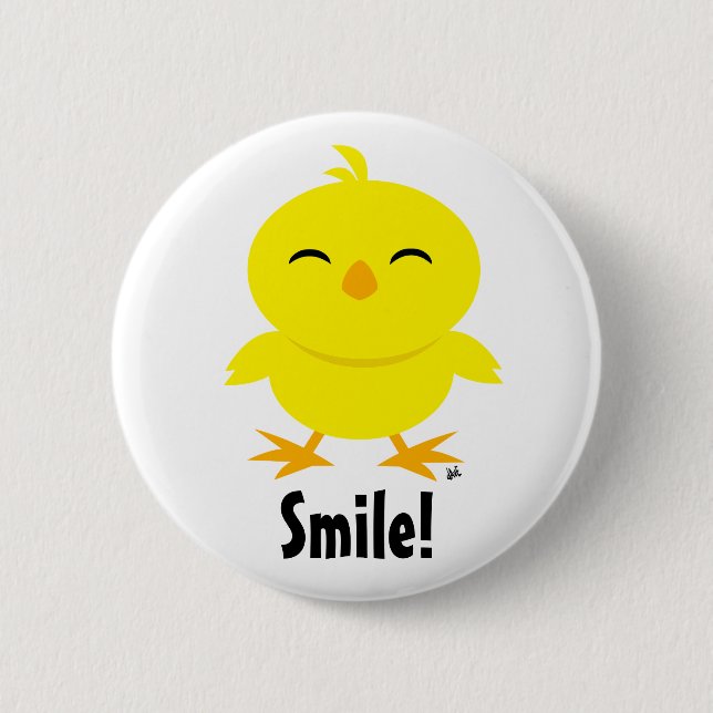 Badge Rond 5 Cm Bouton de sourire mignon (Devant)