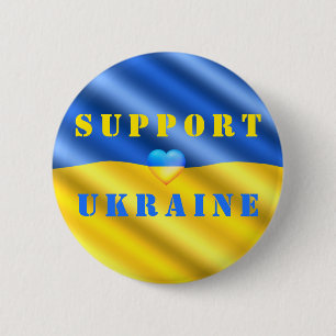 Badge Rond 5 Cm Bouton de soutien Ukraine drapeau ukrainien