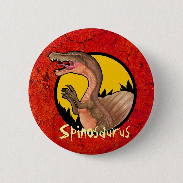 Badge Rond 5 Cm Bouton de Spinosaurus (Devant)