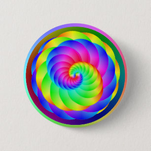 Badge Rond 5 Cm Bouton de spirale de roue de couleur