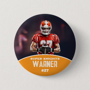 Badge Rond 5 Cm Bouton de sport avec photo et nom de football pers