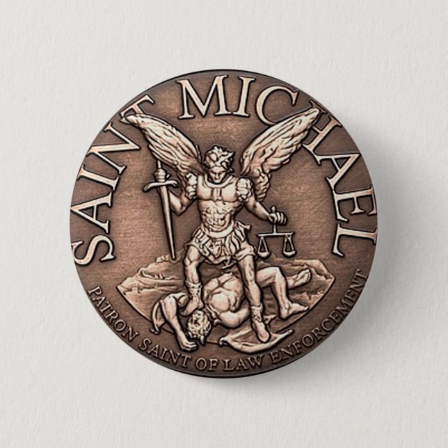 Badge Rond 5 Cm Bouton de St Michael (Devant)