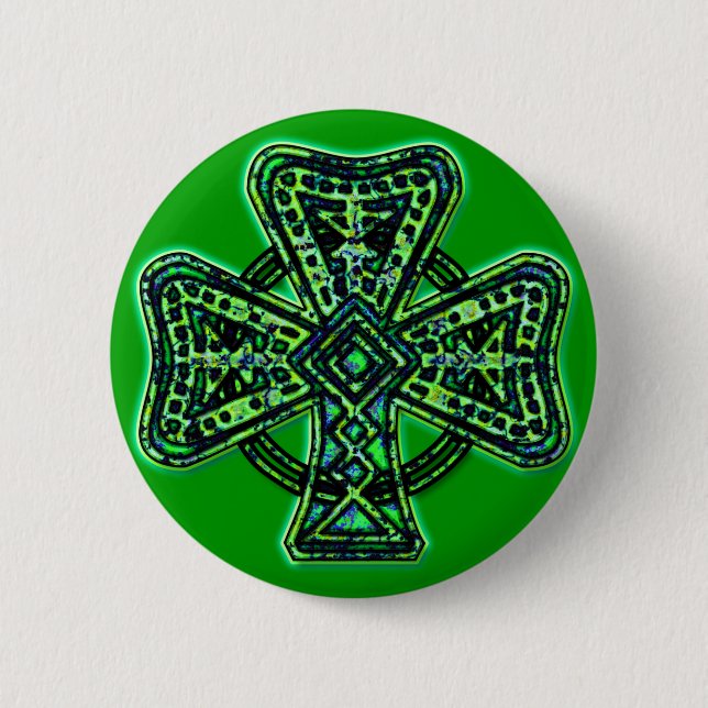 Badge Rond 5 Cm Bouton de St Patrick (Devant)