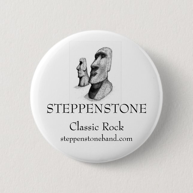 Badge Rond 5 Cm Bouton de Steppenstone Moai (Devant)