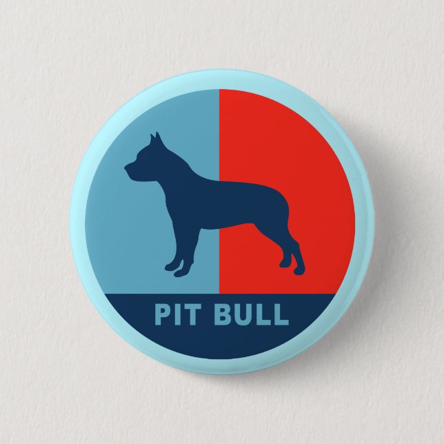 Badge Rond 5 Cm Bouton de style américain de PitBull (Devant)