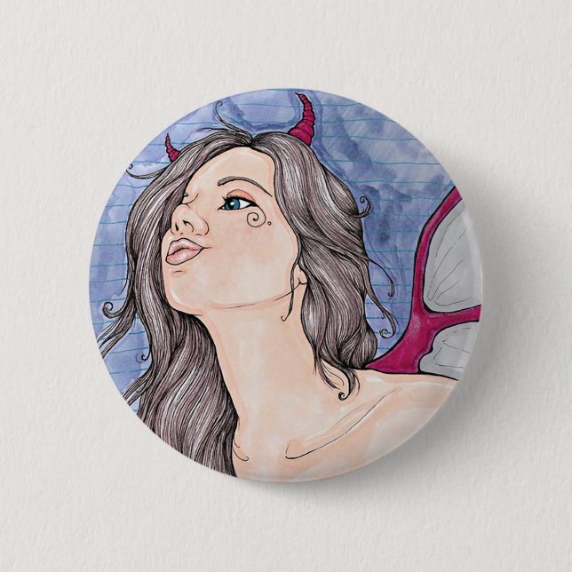 Badge Rond 5 Cm Bouton de succube (Devant)