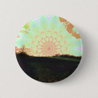 Badge Rond 5 Cm Bouton de Sunset Hill psychédélique, bienheureux
