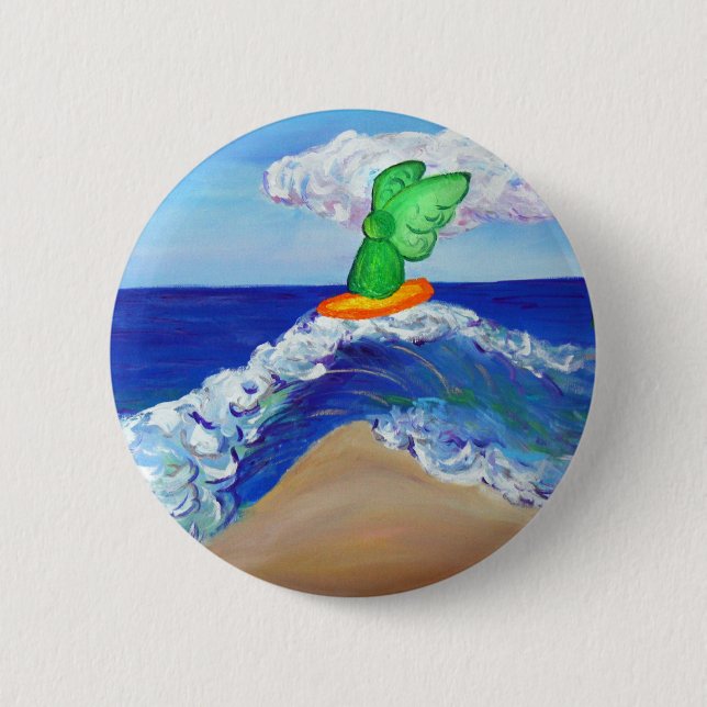 Badge Rond 5 Cm Bouton de surf Angel Raphael (Devant)