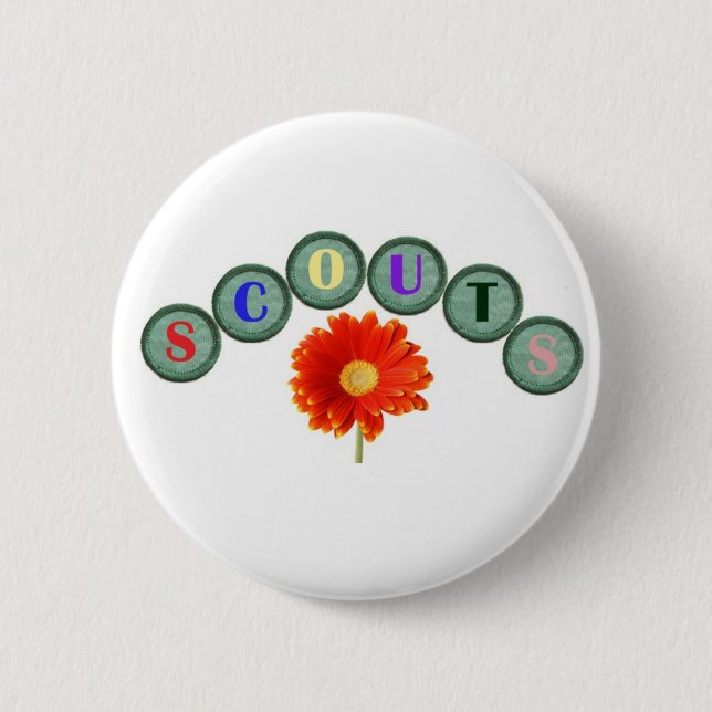 Badge Rond 5 Cm Bouton de surveillance floral (Devant)