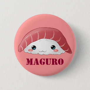 Badge Rond 5 Cm Bouton "de sushi de Maguro"