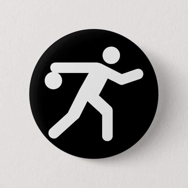 Badge Rond 5 Cm Bouton de symbole de bowling (Devant)