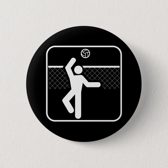 Badge Rond 5 Cm Bouton de symbole de volleyball (Devant)