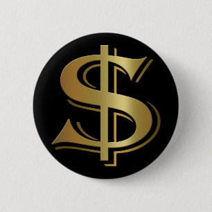 Badge Rond 5 Cm Bouton de symbole dollar