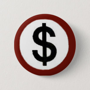 Badge Rond 5 Cm Bouton de symbole dollar