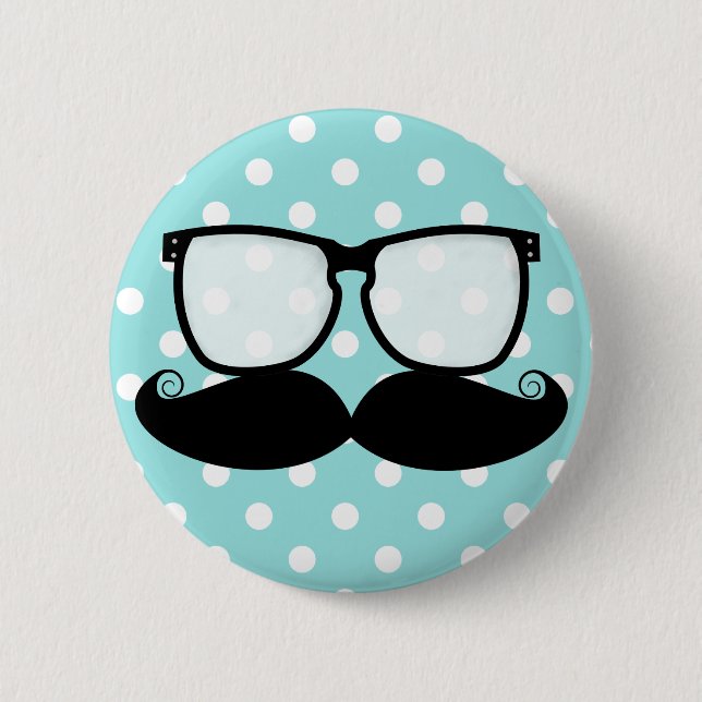 Badge Rond 5 Cm Bouton de talent de moustache (Devant)