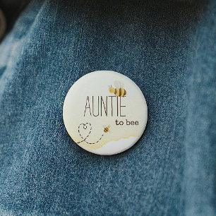 Badge Rond 5 Cm Bouton de Tante à Devenir Abeille pour Baby Shower