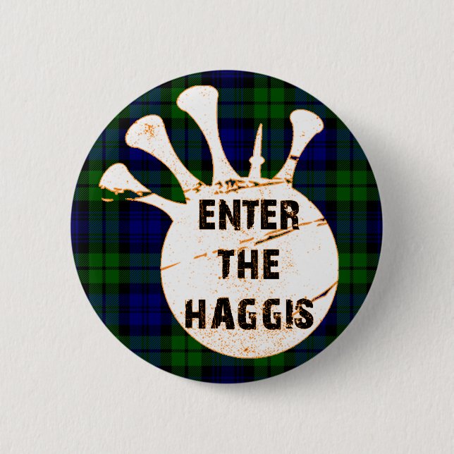 BADGE ROND 5 CM BOUTON DE TARTAN DE CAMPBELL (Devant)