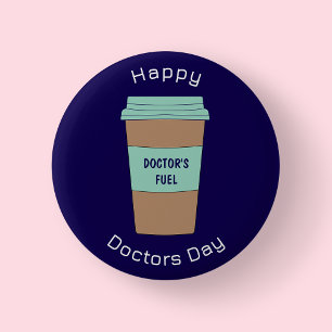 Badge Rond 5 Cm Bouton de tasse à café bleu marine pour la journée