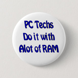 Badge Rond 5 Cm Bouton de technologies de PC