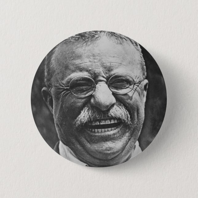 Badge Rond 5 Cm Bouton de Teddy Roosevelt (Devant)