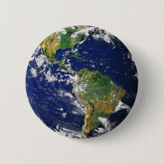 Badge Rond 5 Cm Bouton de terre en marbre bleu Nasa