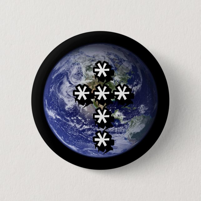 Badge Rond 5 Cm Bouton de texte en croix (Devant)