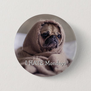 Badge Rond 5 Cm Bouton de texte personnalisé Funny Dog
