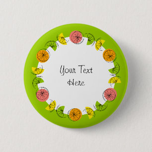 Badge Rond 5 Cm Bouton de texte vert citronné rond