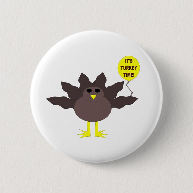 Badge Rond 5 Cm Bouton de Thanksgiving heure Turquie (Devant)