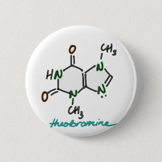 Badge Rond 5 Cm Bouton de théobromine (alcaloïde de chocolat) -