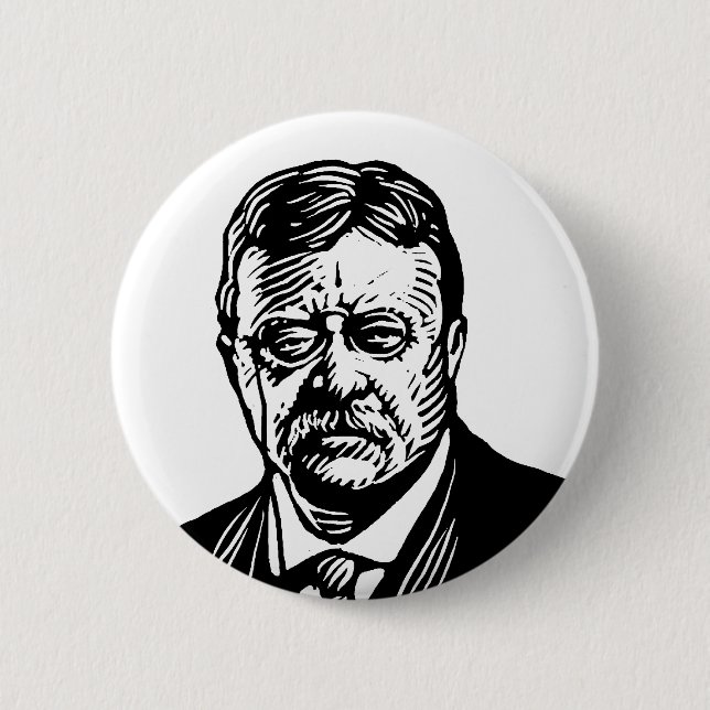Badge Rond 5 Cm Bouton de Theodore Roosevelt (Devant)