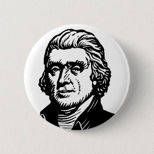 Badge Rond 5 Cm Bouton de Thomas Jefferson
