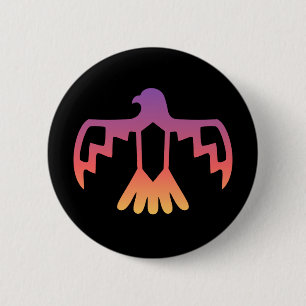 Badge Rond 5 Cm Bouton de Thunderbird de coucher du soleil