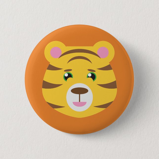 Badge Rond 5 Cm Bouton de tigre (Devant)