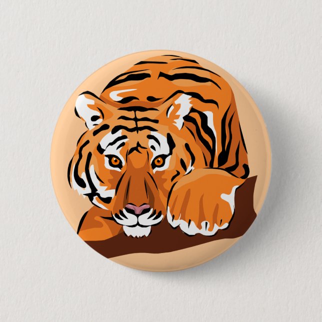 Badge Rond 5 Cm bouton de tigre (Devant)