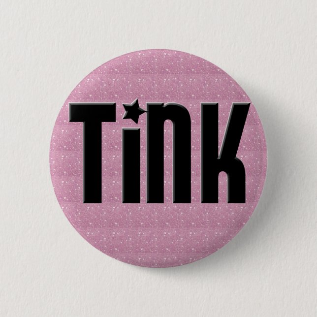 Badge Rond 5 Cm Bouton de Tink - coeurs roses (Devant)