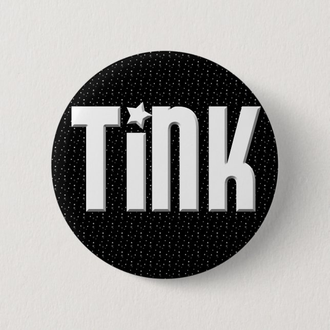 Badge Rond 5 Cm Bouton de Tink - étoiles de noir (Devant)