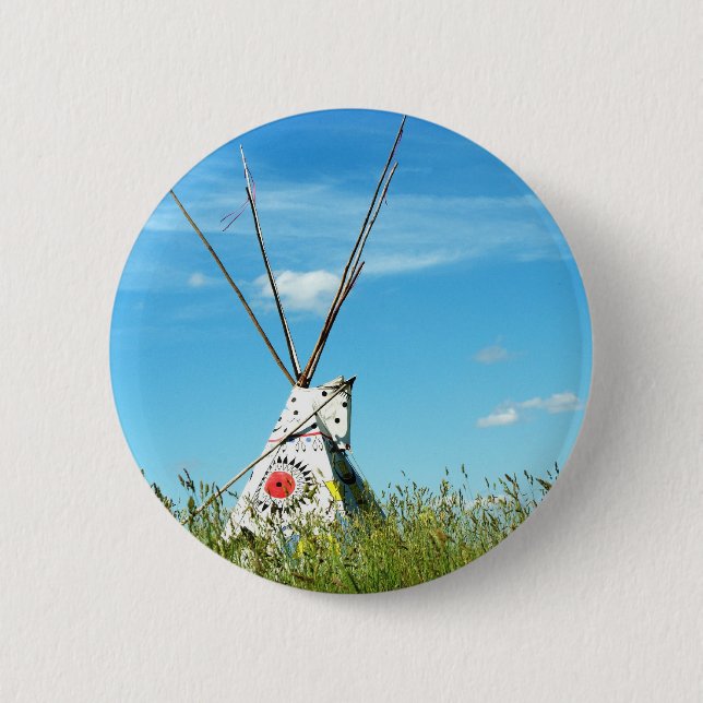 Badge Rond 5 Cm Bouton de Tipi (Devant)