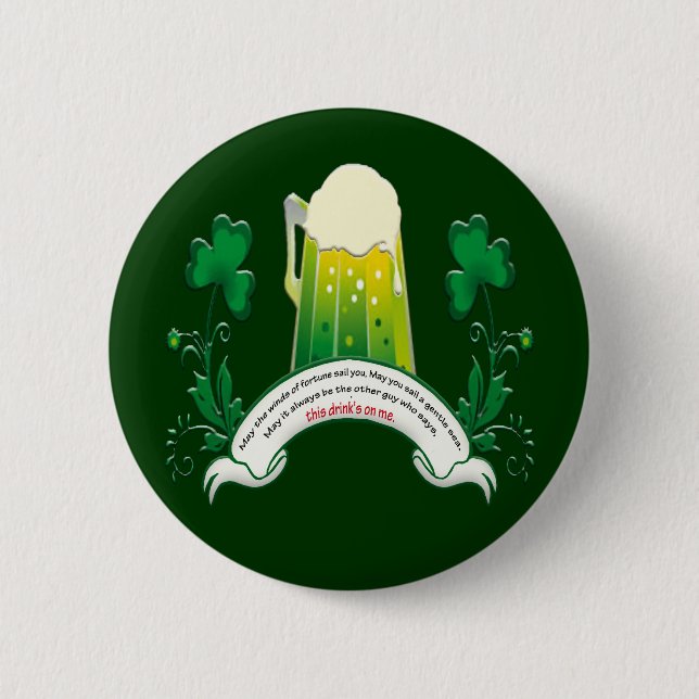 Badge Rond 5 Cm Bouton de toast irlandais (Devant)