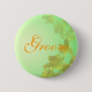 Badge Rond 5 Cm Bouton de toilettage mariage, fleurs de tulipe jau
