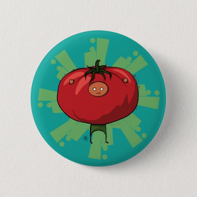 Badge Rond 5 Cm Bouton de tomate (Devant)