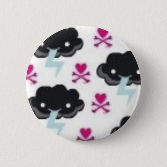 Badge Rond 5 Cm Bouton de tonnerre de Kawaii (Devant)