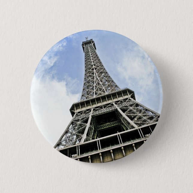 Badge Rond 5 Cm Bouton de Tour Eiffel (Devant)