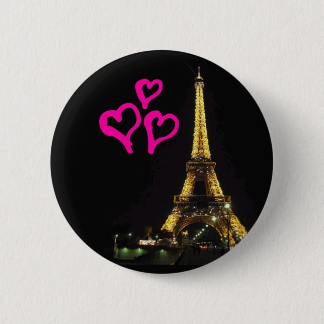 Badge Rond 5 Cm Bouton de Tour Eiffel (Devant)