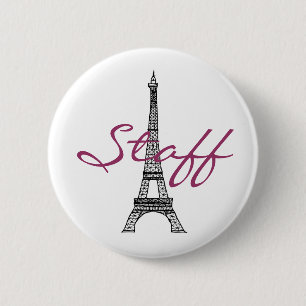 Badge Rond 5 Cm Bouton de Tour Eiffel