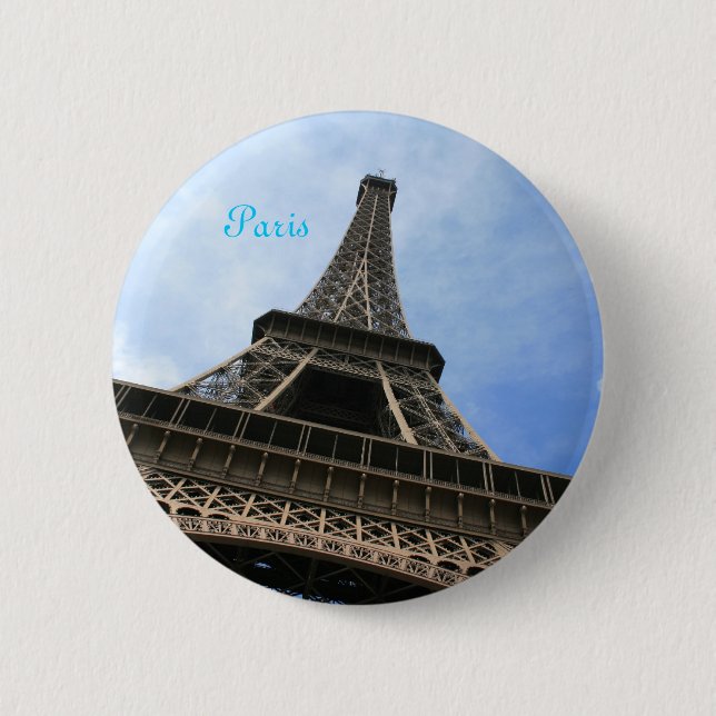 Badge Rond 5 Cm Bouton de Tour Eiffel (Devant)