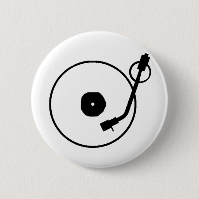 Badge Rond 5 Cm Bouton de tourne-disque (Devant)