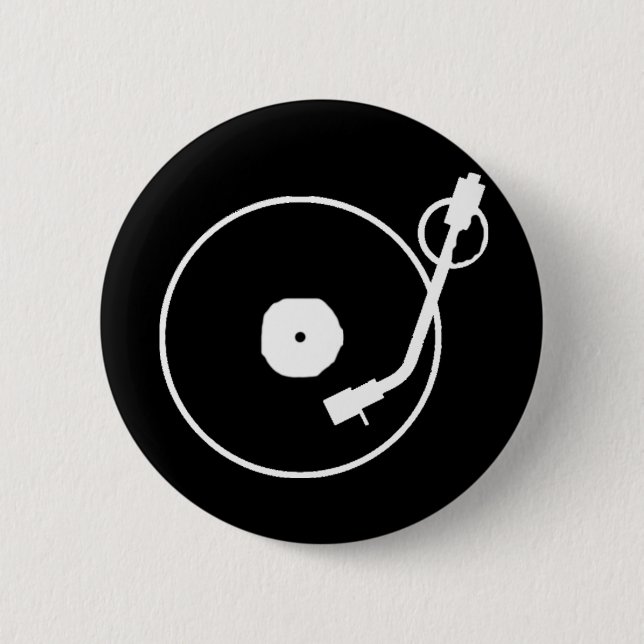 Badge Rond 5 Cm Bouton de tourne-disque (Devant)
