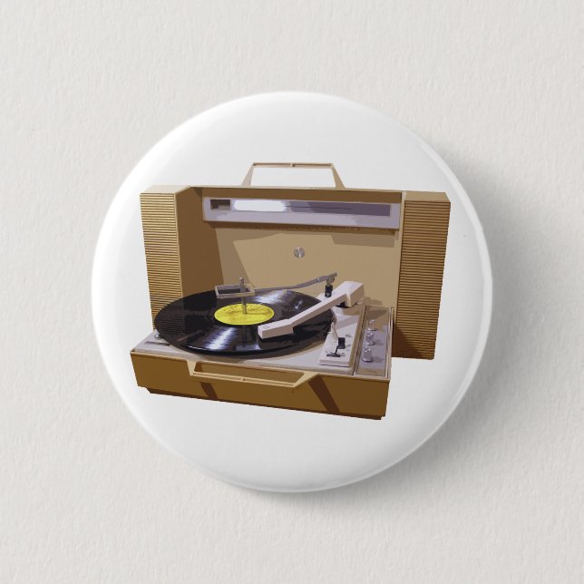 Badge Rond 5 Cm Bouton de tourne-disque (Devant)