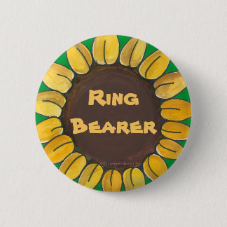 Badge Rond 5 Cm Bouton de tournesol de porteur d'alliances